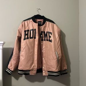 Men’s M varsity jacket in washed pink